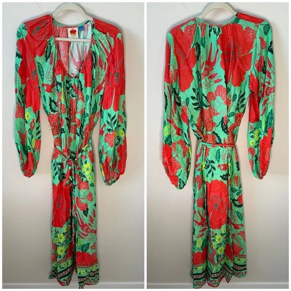 FARM Rio Poppy Print Maxi Dress SZ XL - Picture 2 of 8